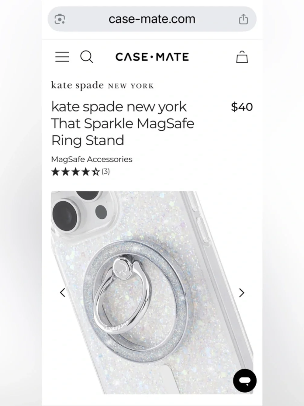 New Kate Spade New York That Sparkle MagSafe Ring Stand $40 MSRP